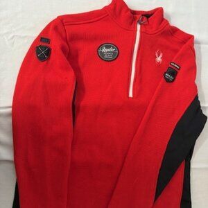 2XL Spyder 1/2 zip pullover, red, black